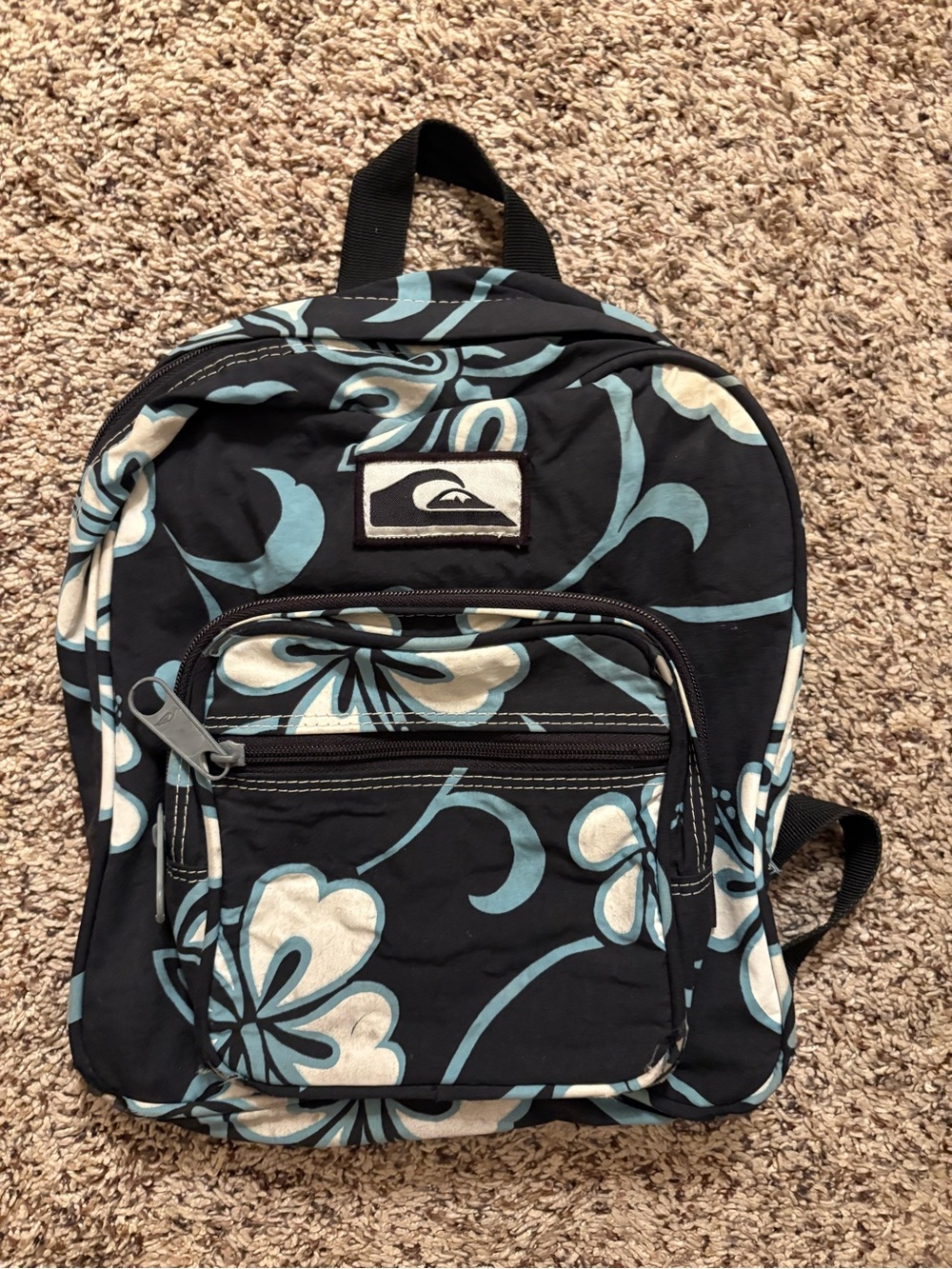 Vintage Quiksilver Floral Mini Backpack Y2K Hawaiian Surf Bag Fair Condition - Picture 4 of 14